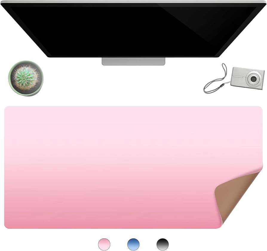 Leather Desk Pad Protector 31.5" x 15.7" Office Desk Mat Waterproof Desk Blotter Non Slip PU Leat... | Amazon (US)