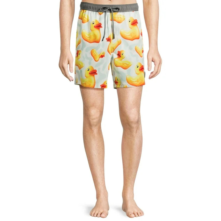Neff Men's Novelty Print Swim Trunks with Stretch, 7" Inseam, Sizes S-XL | Walmart (US)