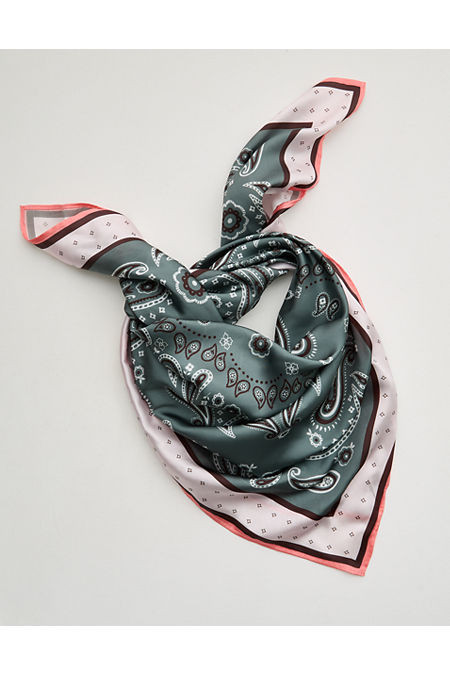 Aerie Convertible Satin Scarf Women's Royal Palm One Size | Aerie