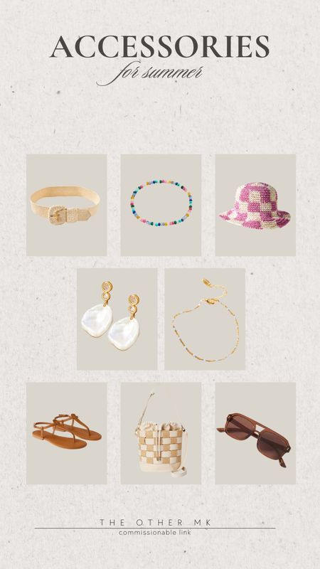 Summer accessories, Anthropologie, sunglasses, summer jewelry, straw bag, belt, sandals

#LTKStyleTip #LTKSeasonal