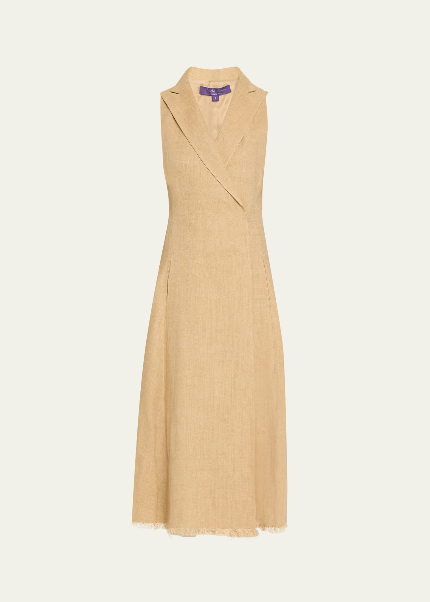 Ralph Lauren Collection Alecia Silk Linen Midi Day Dress | Bergdorf Goodman