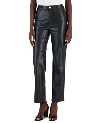 INC International Concepts Women's Faux-Leather Straight-Leg Pants, Created for Macy's & Reviews ... | Macys (US)