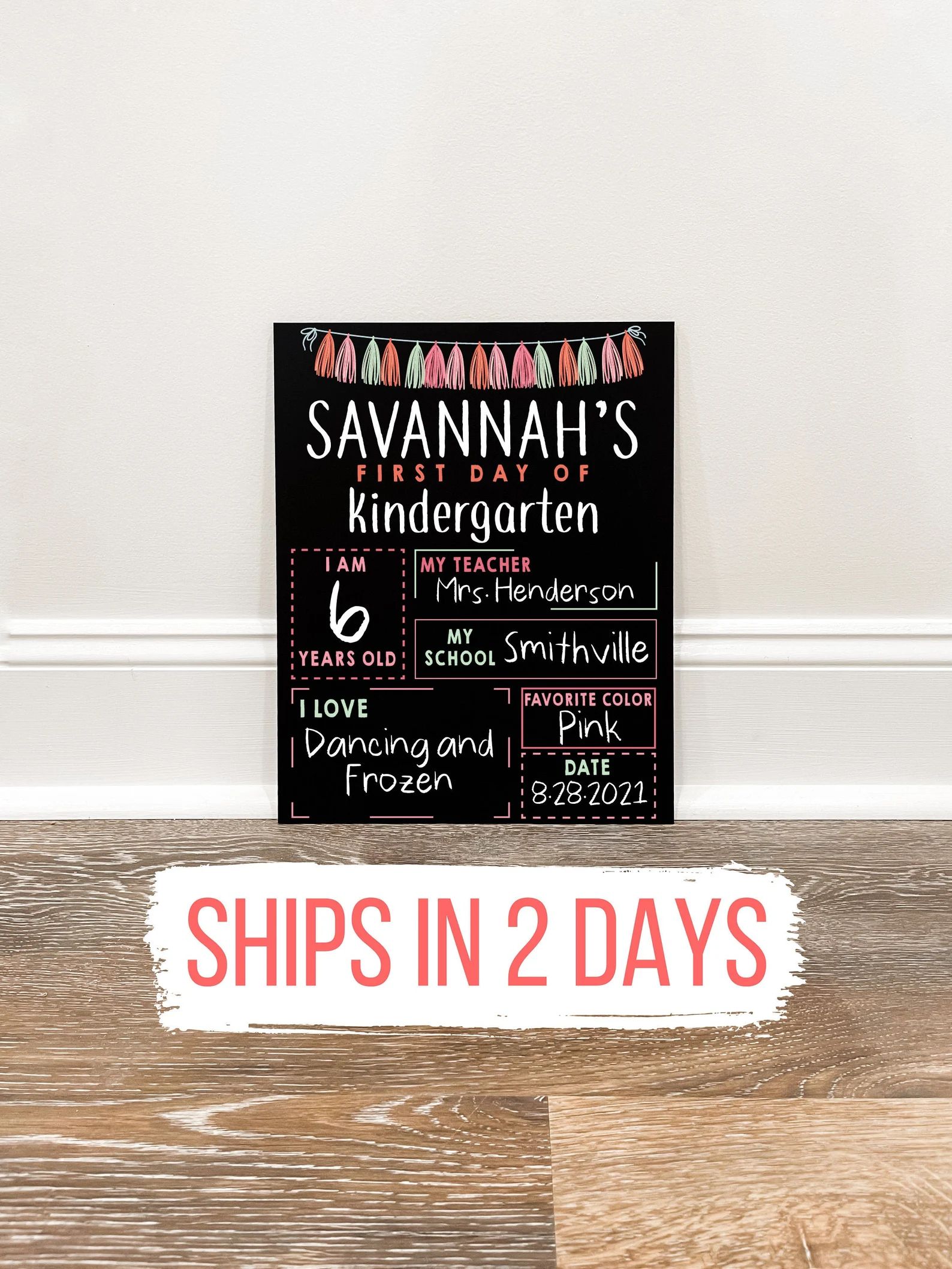 First Day or School Chalkboard Sign Back to School Sign - Etsy | Etsy (US)
