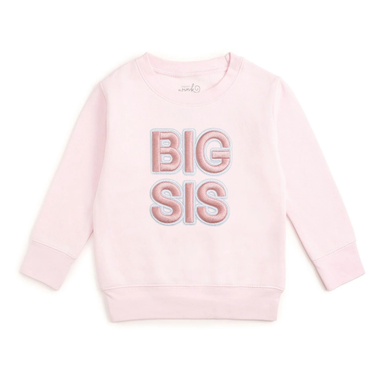 Big Sis Embroidered Patch Sweatshirt - Ballet | Sweet Wink