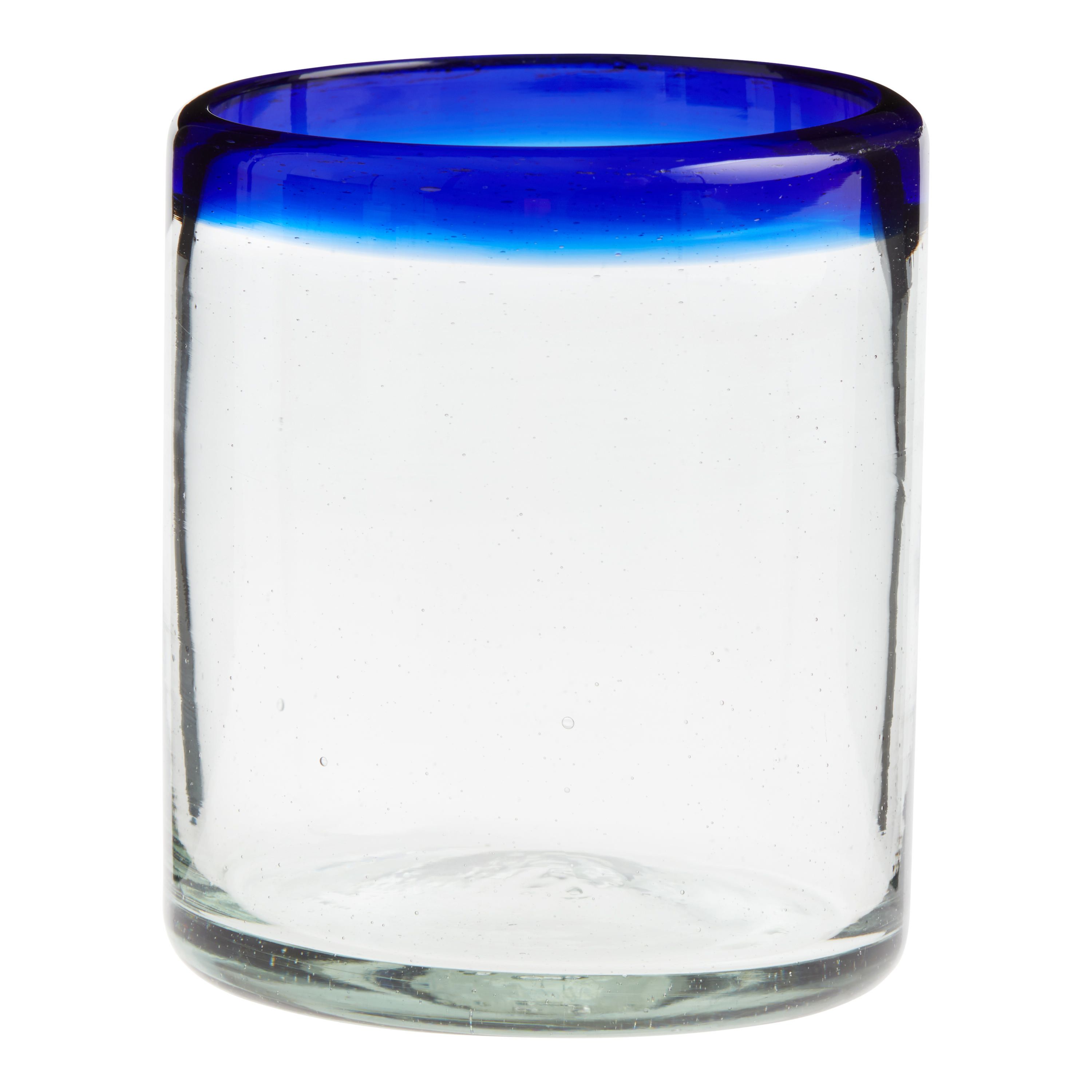 Rocco Blue Handcrafted Double Old Fashioned Glass | World Market
