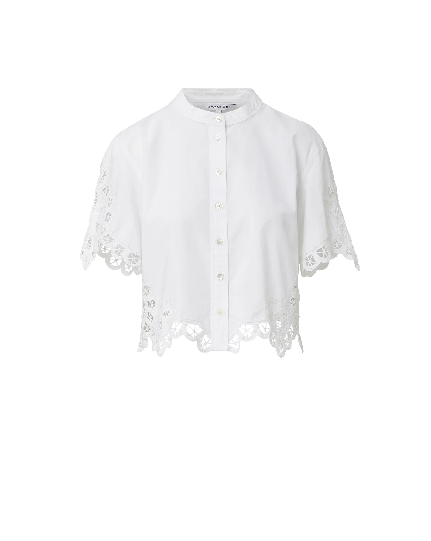Aleck Lace Button-Down Shirt | Veronica Beard