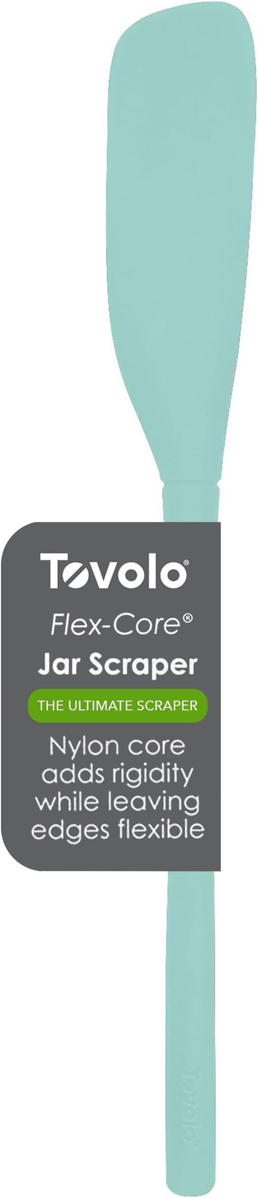 Tovolo Flex-Core Silicone Spatula Jar Scraper, Aqua - Long-Handled Rubber Spatula with Angled Hea... | Amazon (US)