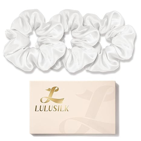 LULUSILK Silk Scrunchies for Hair Sleep, 100% Real Mulberry Silk, No Damage Silk Hair Ties for Wo... | Amazon (US)
