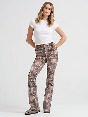 Women's High Rise Print Bootcut Jean in Botanical Camo | Wrangler