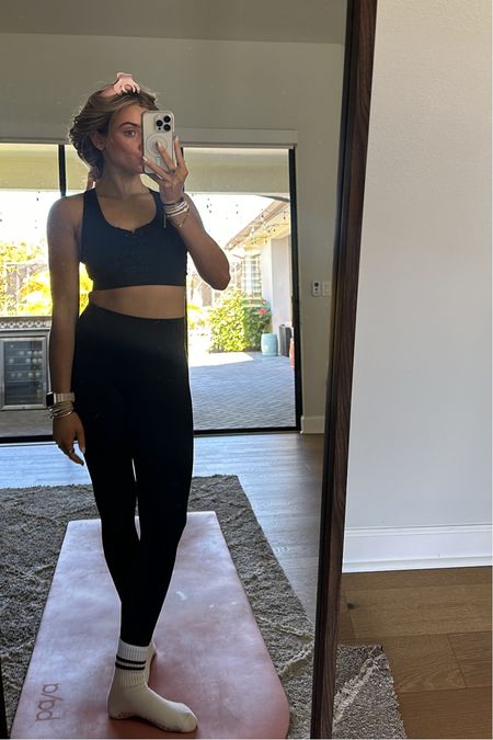 Strut this sports bra. Amazon black leggings. Lululemon dupe leggings. 
#workoutgear #workoutwear #pilates #ootd #outfit #athleticwear #athleticoutfit #bikershorts #sportsbra #pilatesoutfit #athleisure 

#LTKfitness #LTKfindsunder50 #LTKfindsunder100