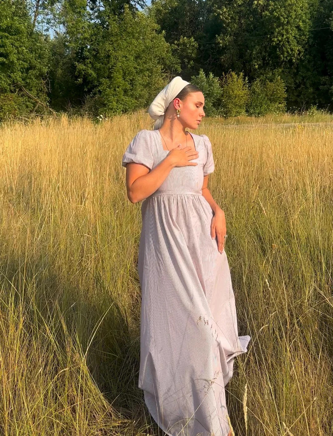 The Cotton Dress, Simply Elegant, Vintage Inspired, Square-neckline, Midi Length, Organic Materia... | Etsy (US)