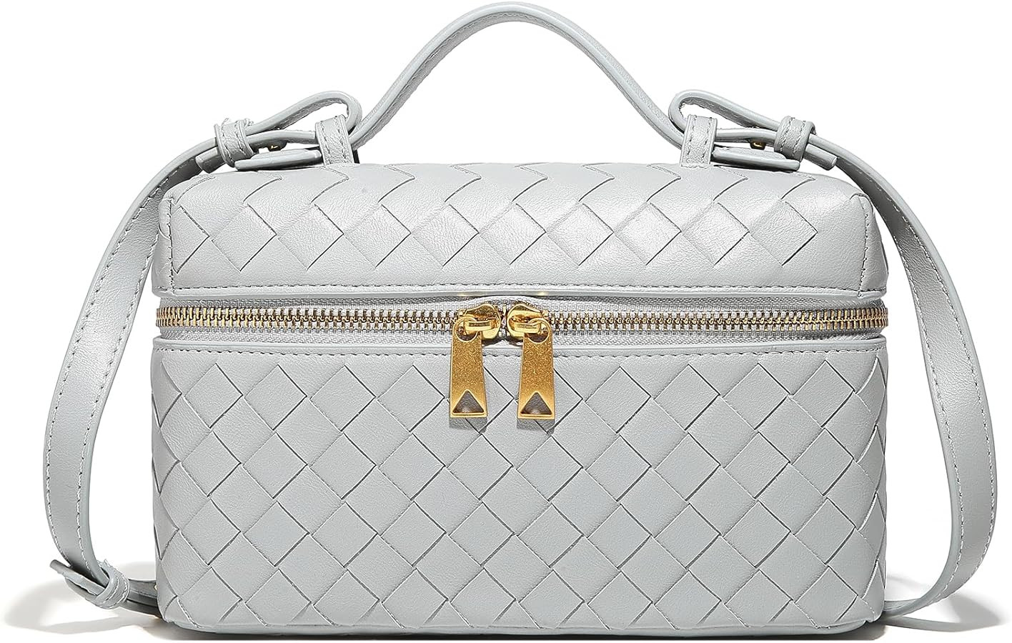 Trendy Woven Crossbody Purse Bag for Women Cute Shoulder Bag Square Box Bags Mini PU Leather Top ... | Amazon (US)