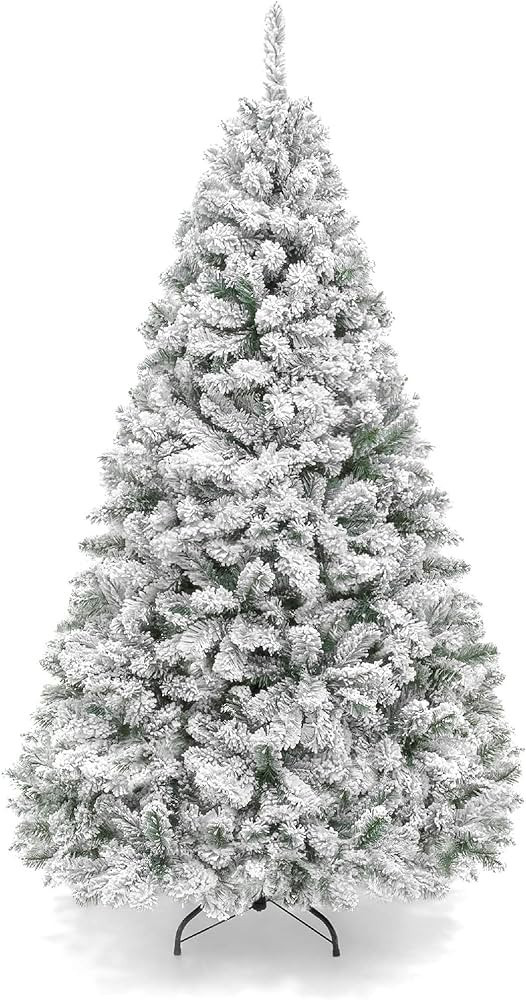 Best Choice Products 7.5ft Premium Snow Flocked Artificial Holiday Christmas Pine Tree for Home, ... | Amazon (US)