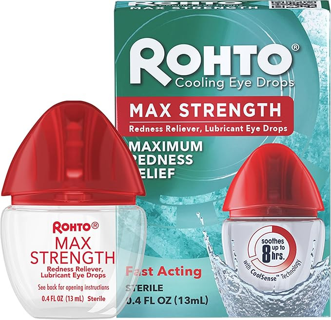 Rohto Maximum Strength Eye Drops, Redness Relief for Itchy Eye, Dry Eye Relief, and Irritated Eye... | Amazon (US)