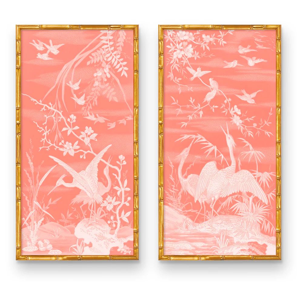 Crane Bird Panel Pair | Urban Garden Prints
