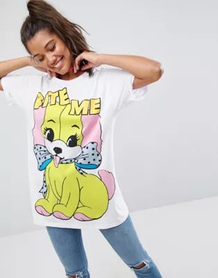 ASOS T-Shirt in Super Oversized Fit with Naughty Puppy Print | ASOS US