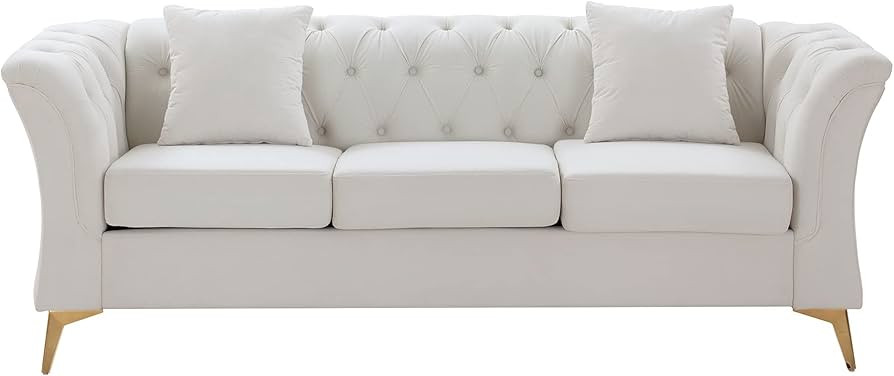 Homtique 3 Seater Sofa,Mid Century Modern Velvet Couch for Living Room,84 Inches Tufted Upholster... | Amazon (US)