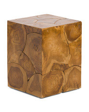18in Teak Wood Side Table | TJ Maxx
