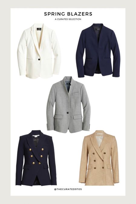 Spring blazers, spring workwear, suiting, classic style, Jcrew, Veronica beard, investment pieces 