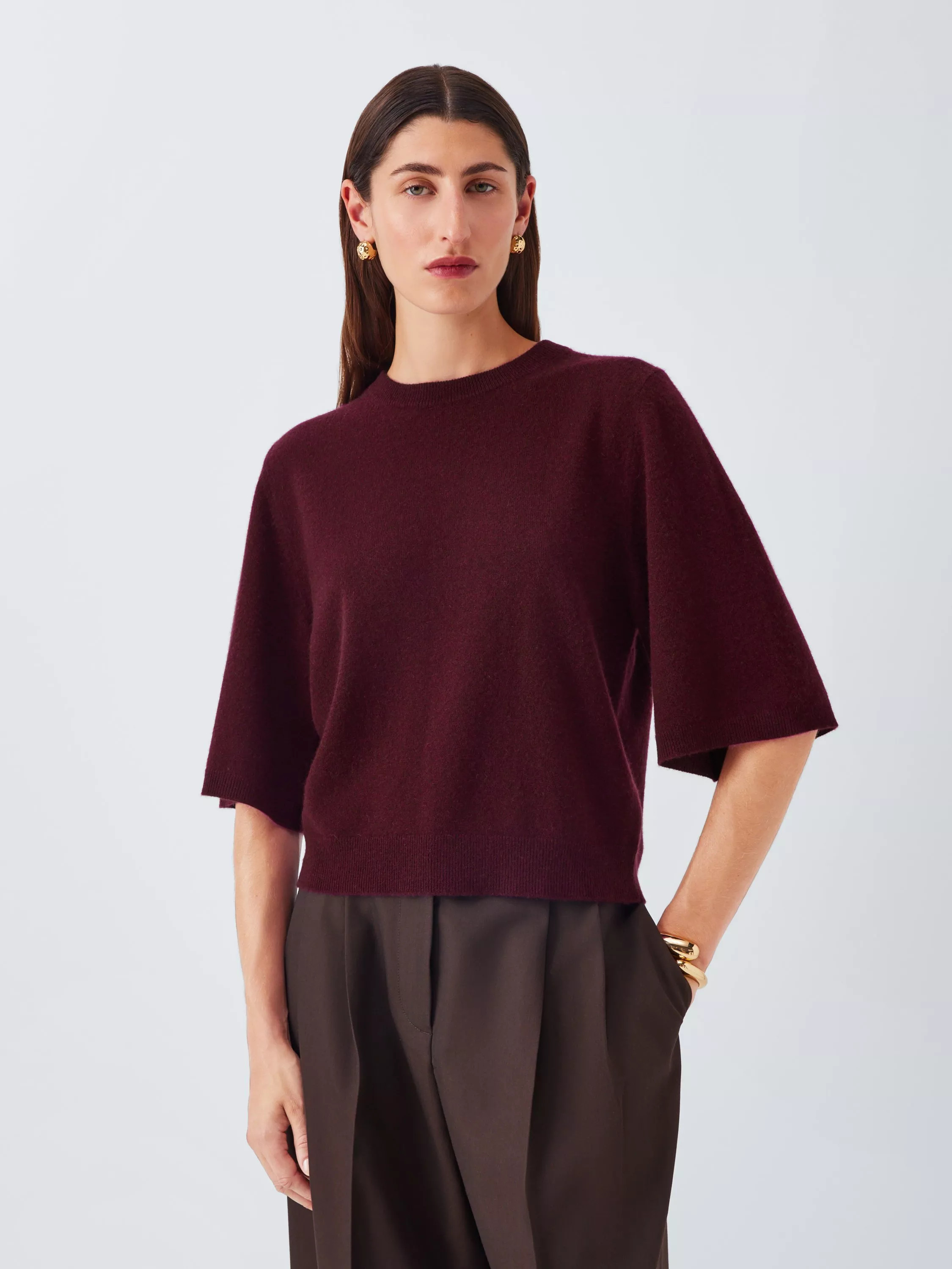 John Lewis Half Sleeve Crew Neck Cashmere Jumper | John Lewis (UK)