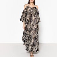 Cold Shoulder Tropical Print Dress with Ruffled Detail | La Redoute (UK)