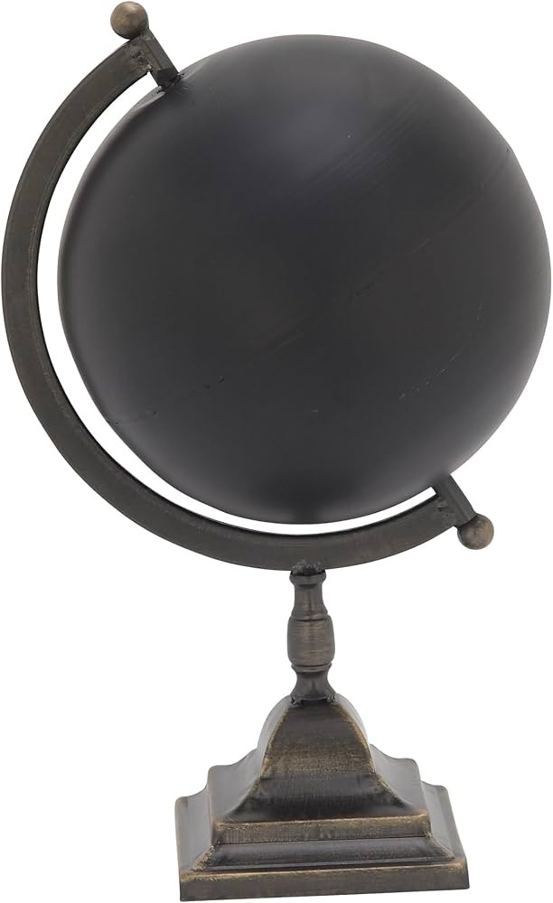 Deco 79 Industrial Metal Round Globe, 11" x 10" x 18", Black | Amazon (US)