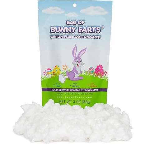 Bag of Bunny Farts Vanilla Cotton Candy Funny Easter Basket Stuffer for All Ages Unique Birthday ... | Amazon (US)