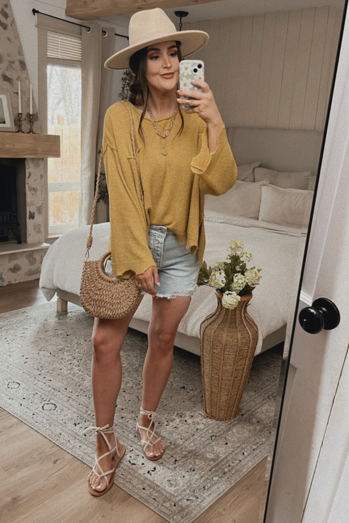 Cozy summer outfit | Casual summer outfit | Pink Lilly mustard Top | Old navy jean shorts

I’m 5’6 | 128-130ish pounds
Wearing size M in top (naturally oversized fit)
Size 4 in jean shorts true to size!

#LTKunder50 #LTKSeasonal #LTKfit