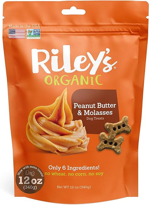 Riley's Peanut Butter Dog Biscuits - Organic & Crunchy Treats for Small Pets - Peanut Butter Dog ... | Amazon (US)
