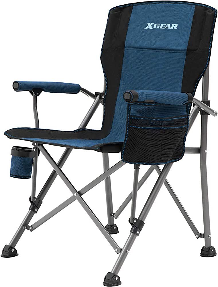 Camping Chair Hard Arm High Back Lawn Chair Heavy Duty with Cup Holder, for Camp, Fishing, Hiking... | Amazon (US)