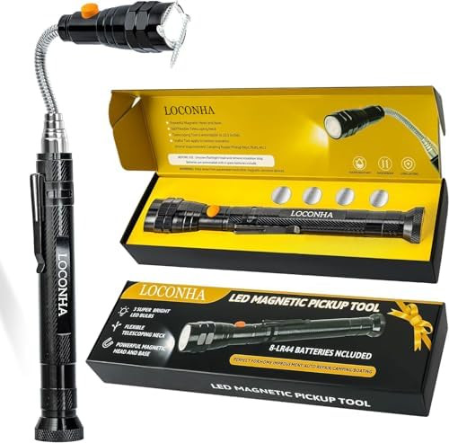Magnetic Pickup Tool with LED Lights, Telescoping Magnet Flashlight, Cool Gadget Birthday Gifts C... | Amazon (US)