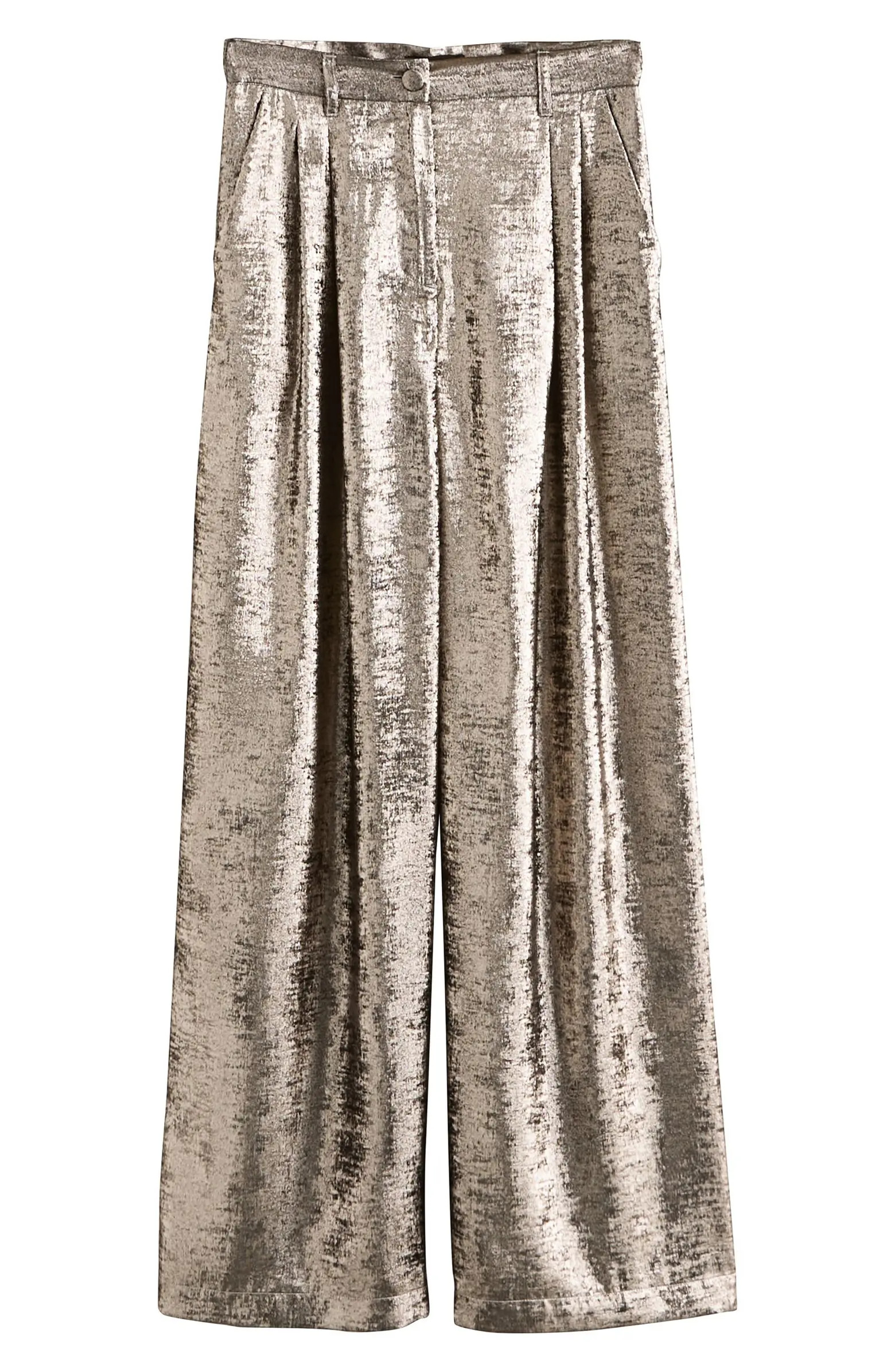 NEXT Wide Leg Metallic Pants | Nordstrom | Nordstrom