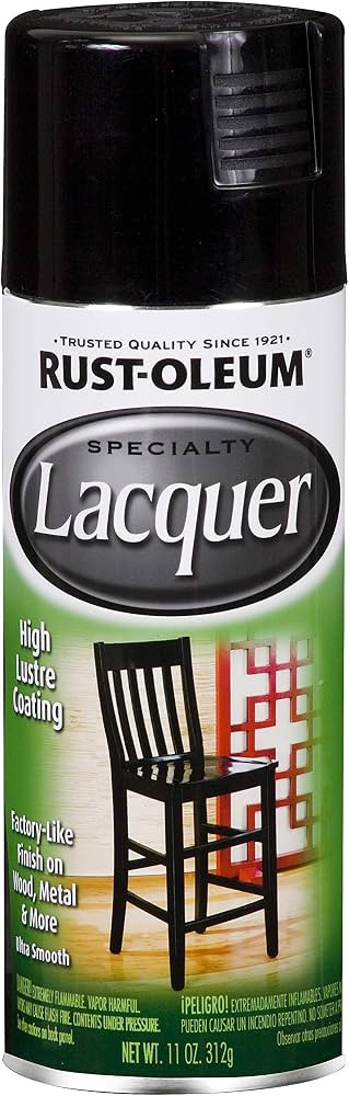 Rust-Oleum 1905830 Specialty Lacquer Spray Paint, 11 Ounce, Black | Amazon (US)