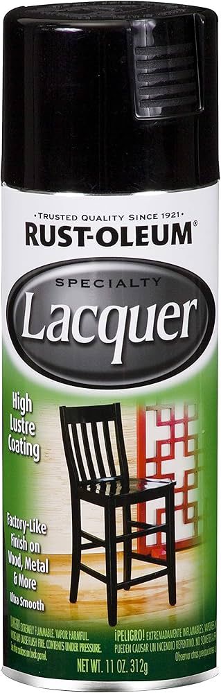 Rust-Oleum 1905830 Specialty Lacquer Spray Paint, 11 Ounce, Black | Amazon (US)