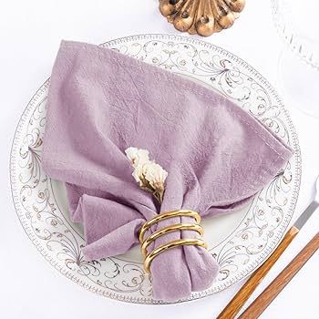 MLMW Thick Cotton Linen Napkins Set of 8 Pack Soft Cloth Dinner Napkins 17"×17" Bulk Rustic Tabl... | Amazon (US)