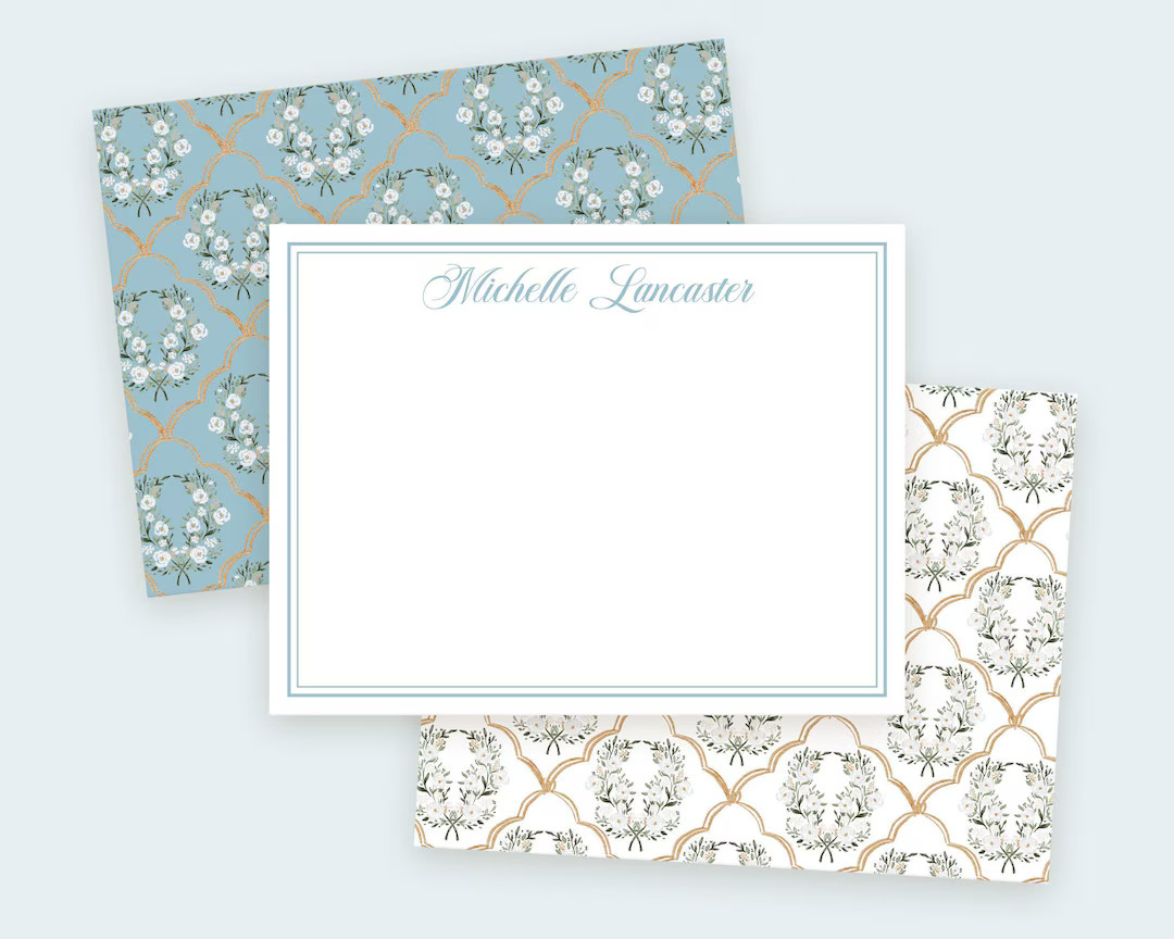 Grandmillennial Stationery Gift with Custom Name - Personalized Notecards – Elegant notecards, ... | Etsy (US)