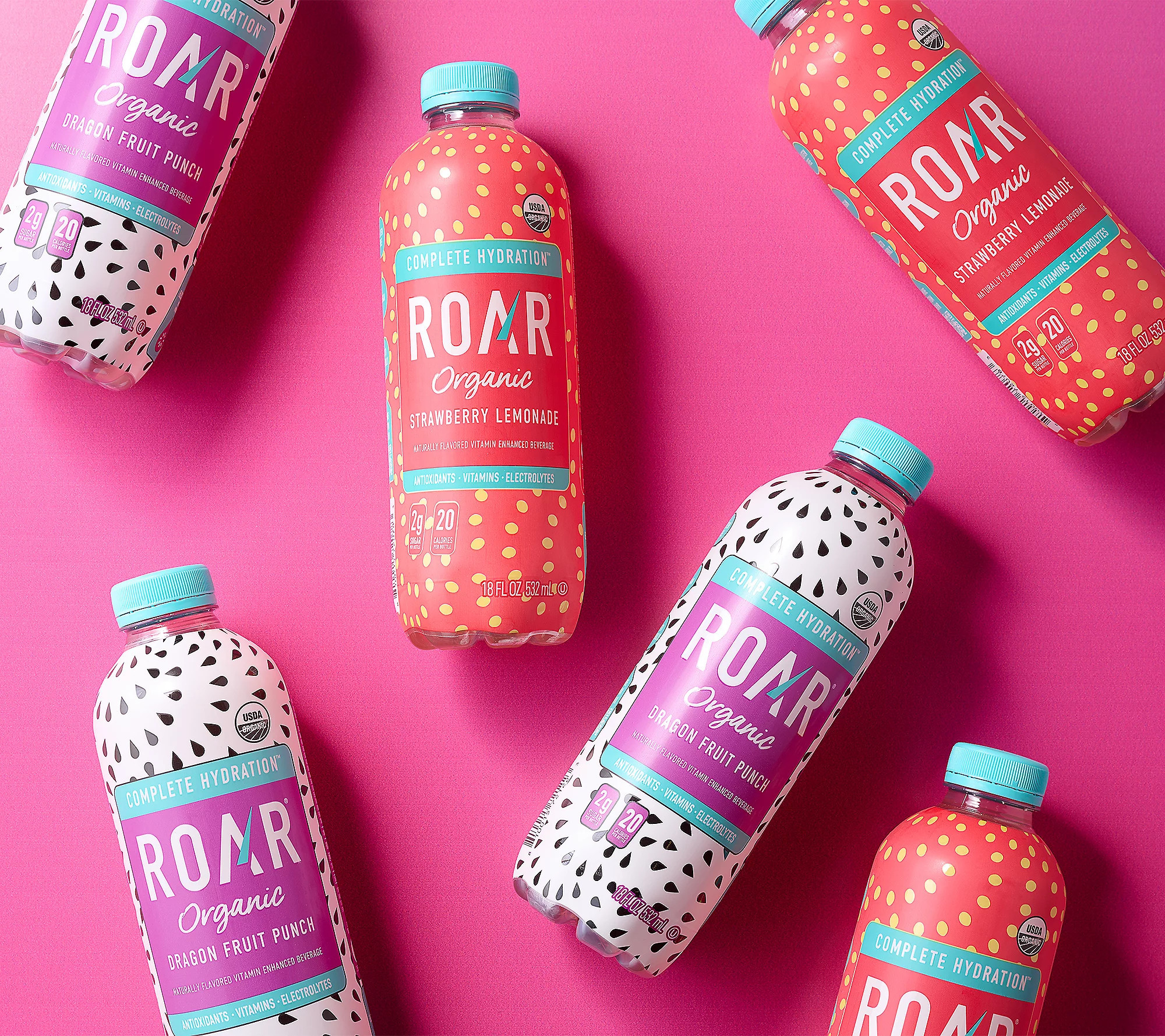 Roar Organic (24) 18oz Btls Vitamin&Electrolyte Beverages | QVC