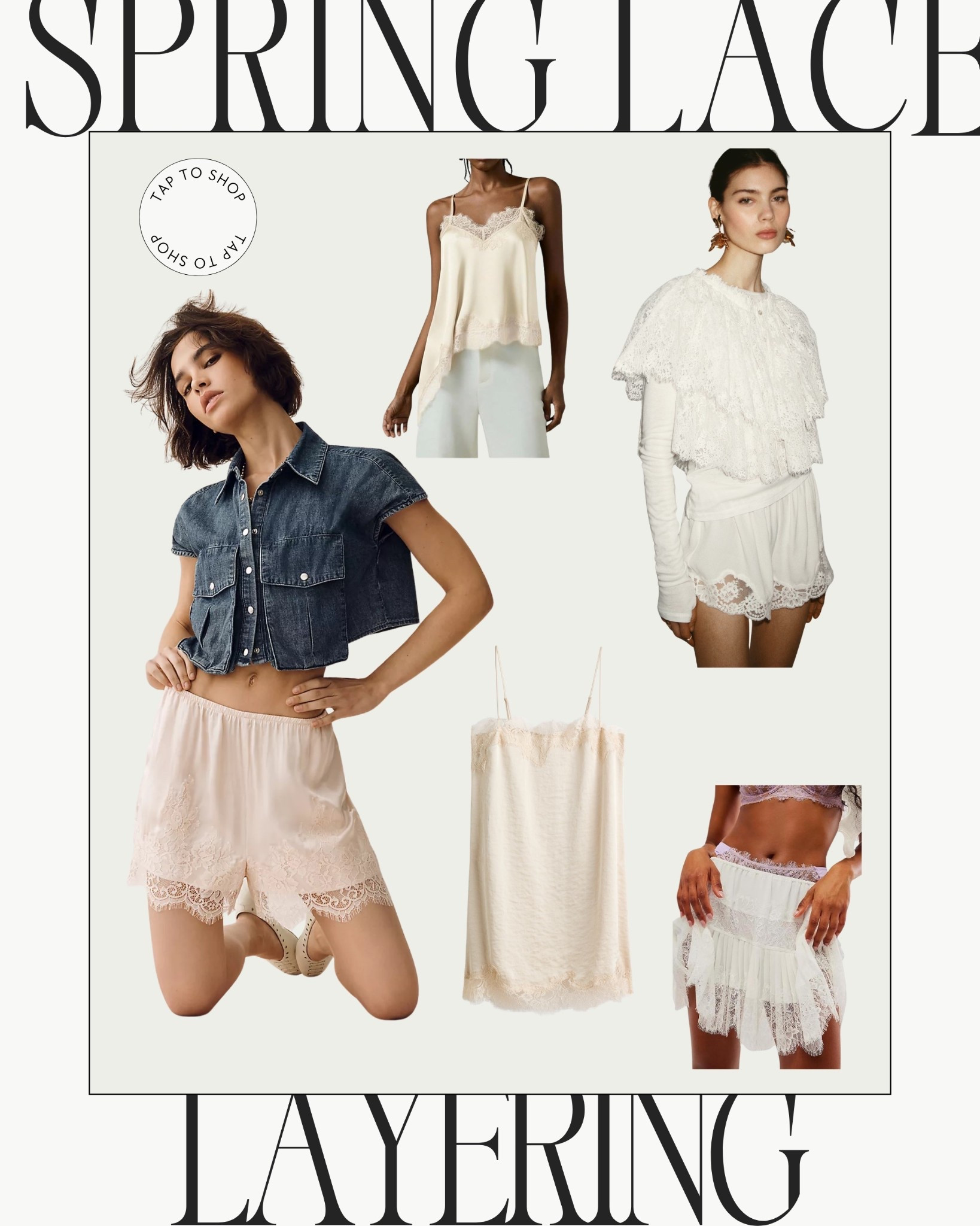 Lace // lace shirt // lace skirt // lace layers // spring layers // neutral // spring neutral // lace dress 

#LTKspring #LTKSeasonal #LTKspringtrends