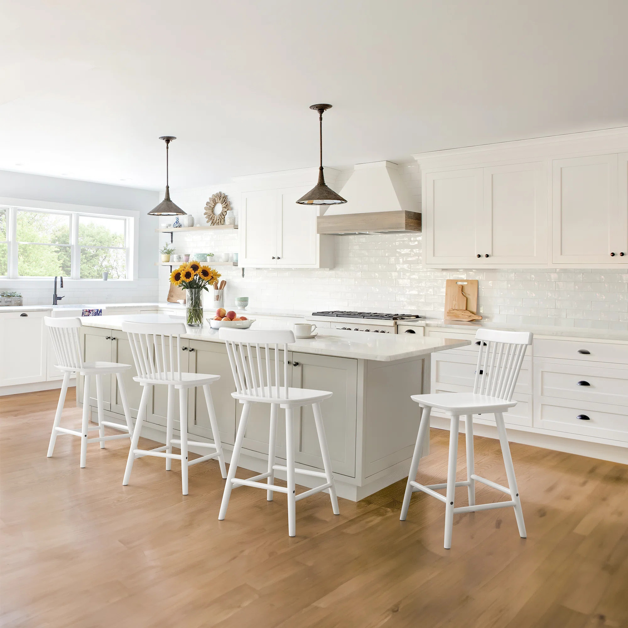 Laurel Foundry Modern Farmhouse® Baggett Solid Wood Windsor Back Stool & Reviews | Wayfair | Wayfair North America