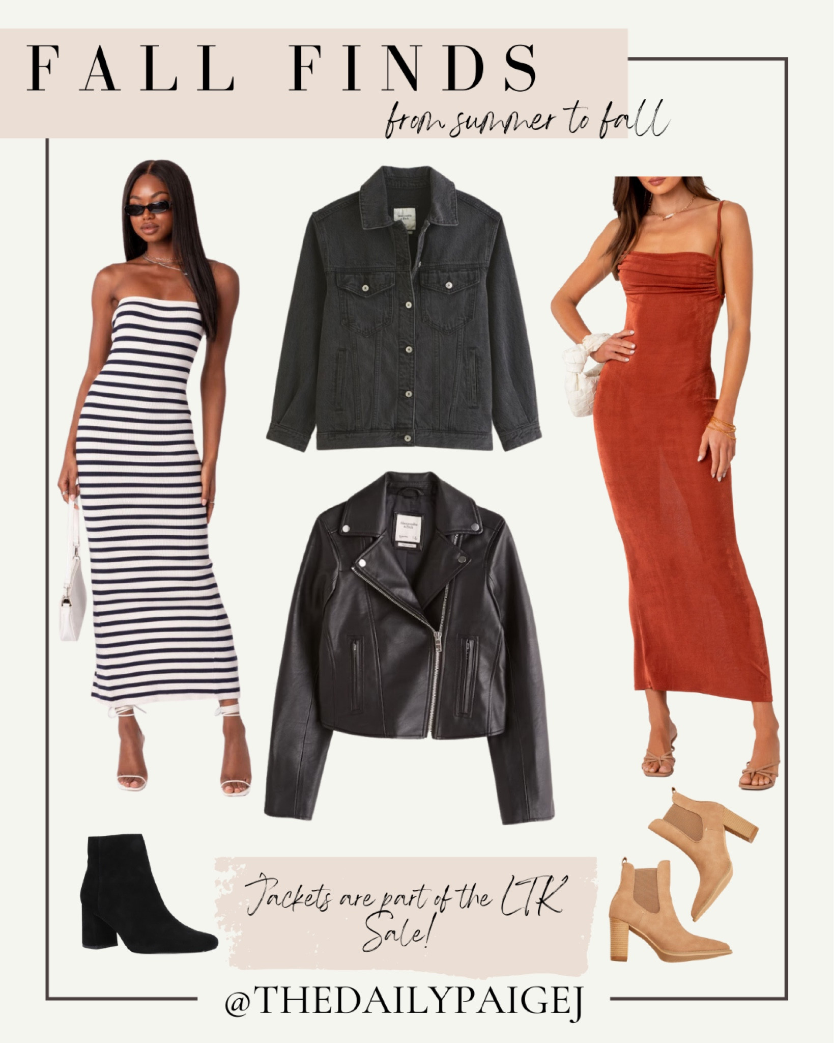 These are great dresses for summer, but can be great outfits transitioned into the fall! Add a denim jacket or a leather jacket over these dress from Nordstrom for the perfect fall look. Even better, these jackets are on sale with the LTK Sale!

Denim jacket, faux leather jacket, fall dresses, fall wedding guest dress, maxi dresses, fall looks, fall outfit, fall dressy look 

#LTKSale #LTKsalealert #LTKfindsunder100
