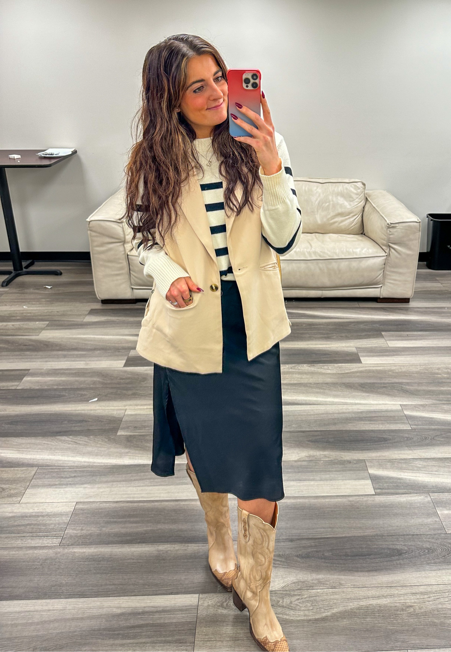 Soooo into the skirt and boot look right now 🥺

#westernstyle #western #westernfit #blazer #vest #sweater #sweaterweather #fallfashion #fallfit #fallfind #workfit #workfashion #boots #cowgirl 

#LTKStyleTip #LTKWorkwear #LTKHoliday