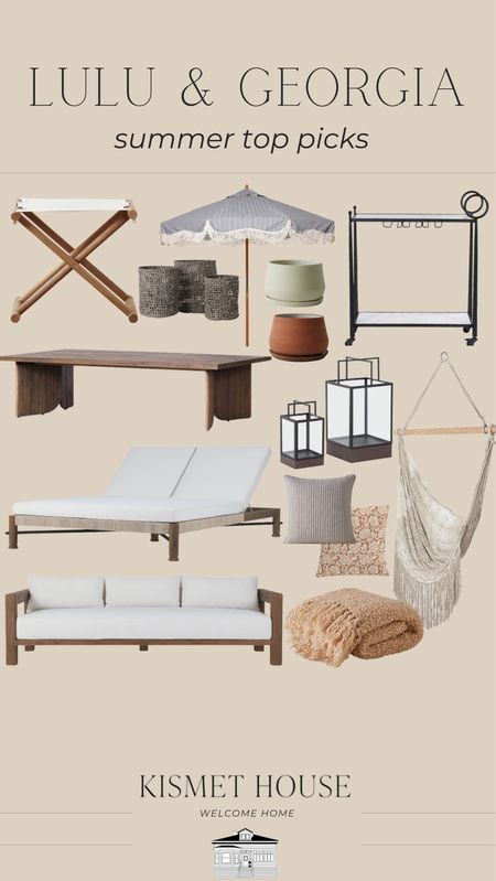 Lulu & Georgia top summer picks! The double lounge chair is one of my favorites!






Outdoor stool, outdoor bar cart, outdoor lounge chair, outdoor coffee table, outdoor couch, outdoor sofa, outdoor throw blanket, outdoor throw pillows, outdoor hammock, outdoor lanterns, outdoor planters, outdoor home decor, outdoor furniture 

#LTKHome #LTKStyleTip
