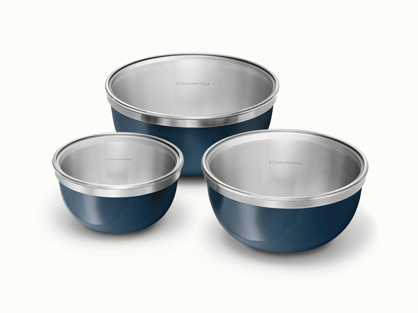 Mixing Bowl Set with Fitted Glass Lids | Non-Toxic Mixing Bowls | Caraway | Caraway
