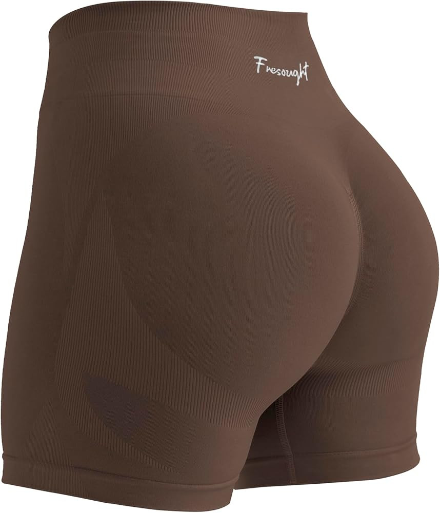 FRESOUGHT Workout Gym Biker Shorts Women High Waisted Seamless Tummy Control Scrunch Butt Lifting... | Amazon (US)