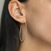 Diamond Large Hoop Earrings | Etsy (US)