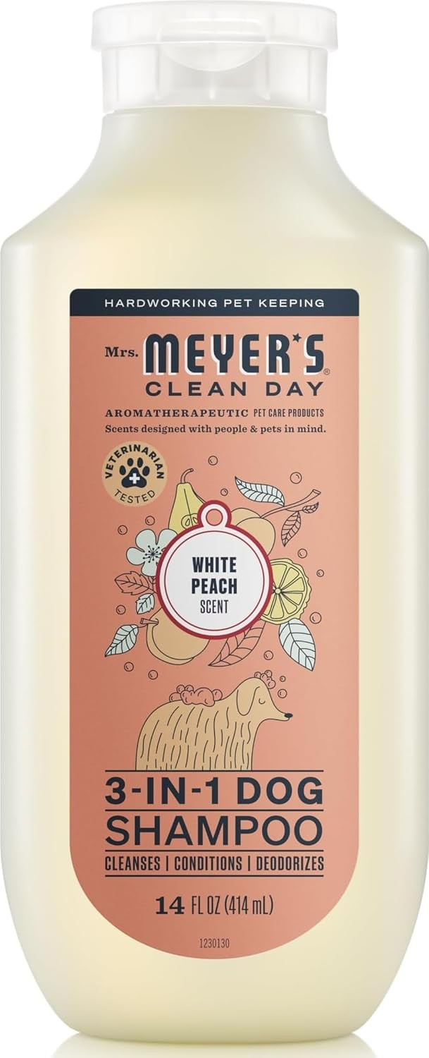 MRS. MEYER'S Clean Day 3 in 1 Dog Shampoo, White Peach Scent, 14oz | Amazon (US)