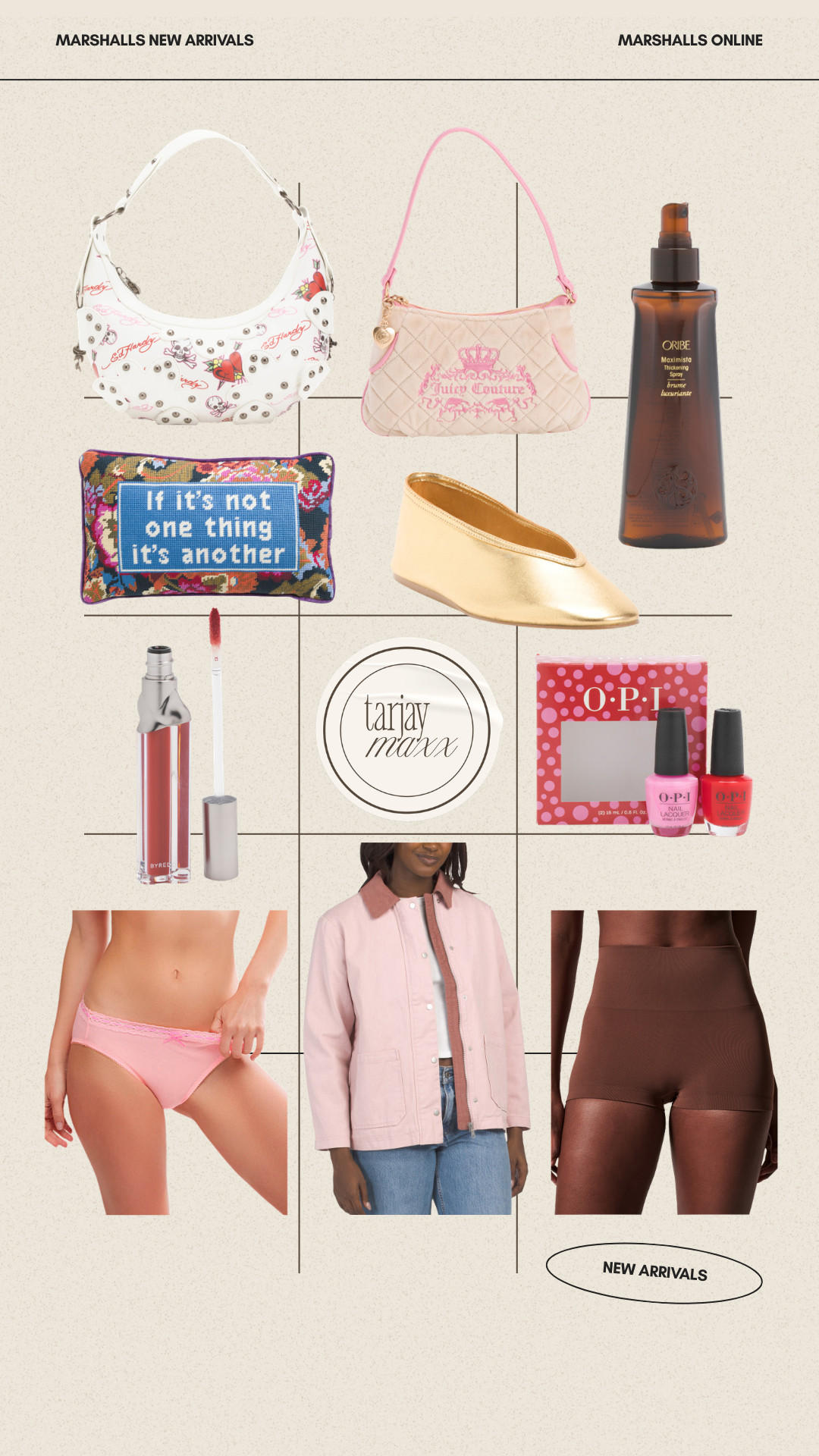 These Marshalls new arrivals are really good right now- the Spanx shaping boyshort briefs are such a good find and I also spotted the Furbish Studios needlepoint pillow that Anthro sells for way more!! 
spring outfits 2026, easter outfits women, spring dresses, date night outfits, vacation outfits beach, work outfits, plus size fashion, marshalls new arrivals, marshalls online finds, spanx shapewear, spanx boyshorts, furbish studios pillow, needlepoint pillow, designer for less, marshalls fashion finds, marshalls home finds 

 #LTKootd #LTKselfcare #LTKHome