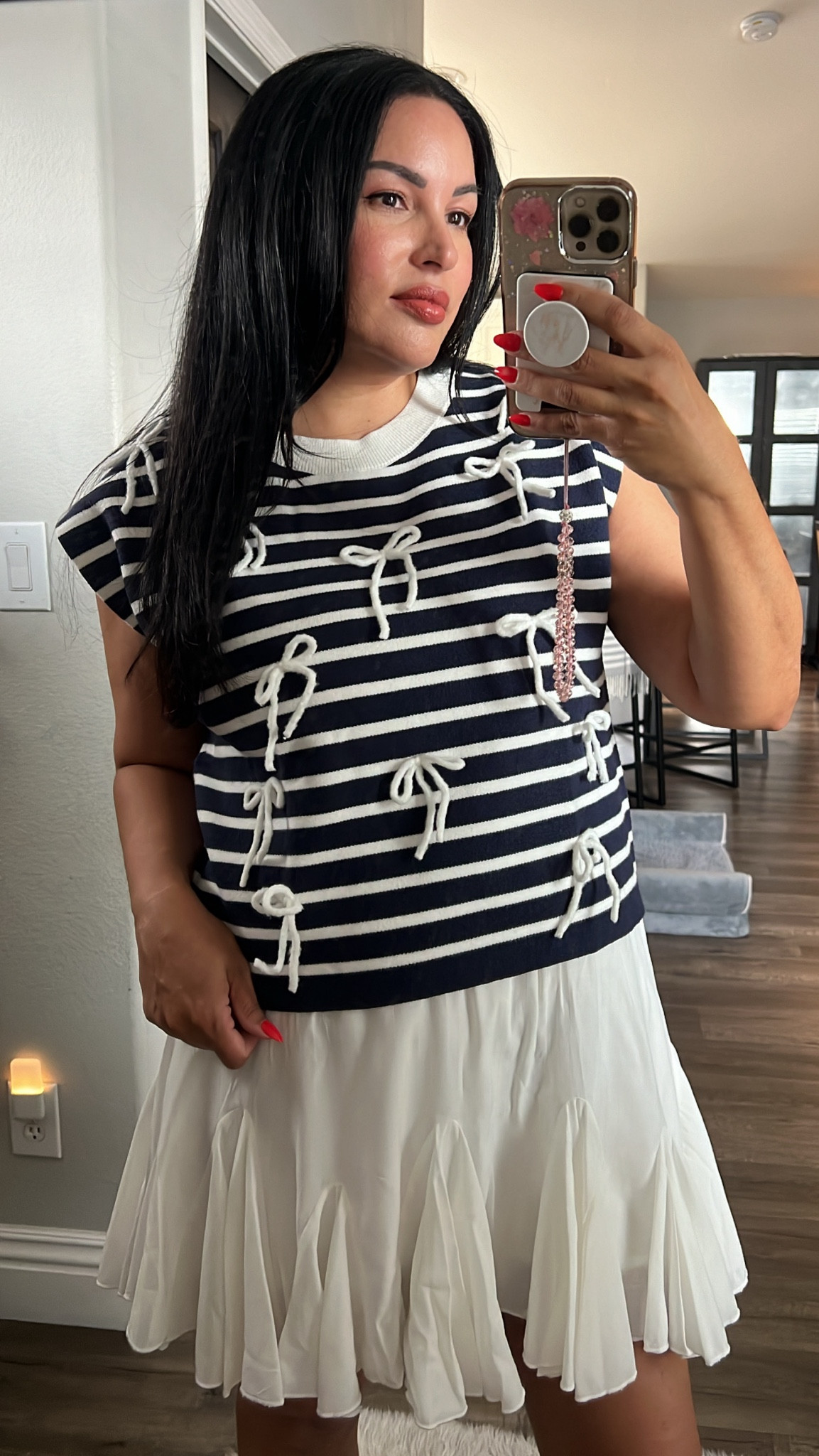 Cutest bow sweater 🫶🏼 

#LTKOver40 #LTKFallSale #LTKMidsize