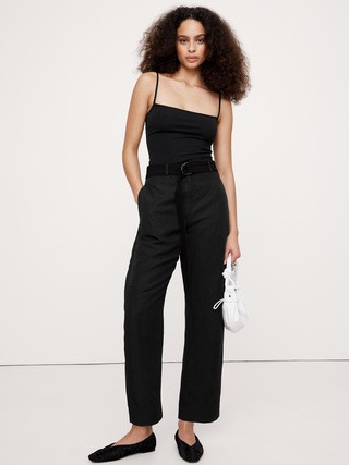 High-Rise Barrel Tencel™-Linen Pant | Banana Republic (US)