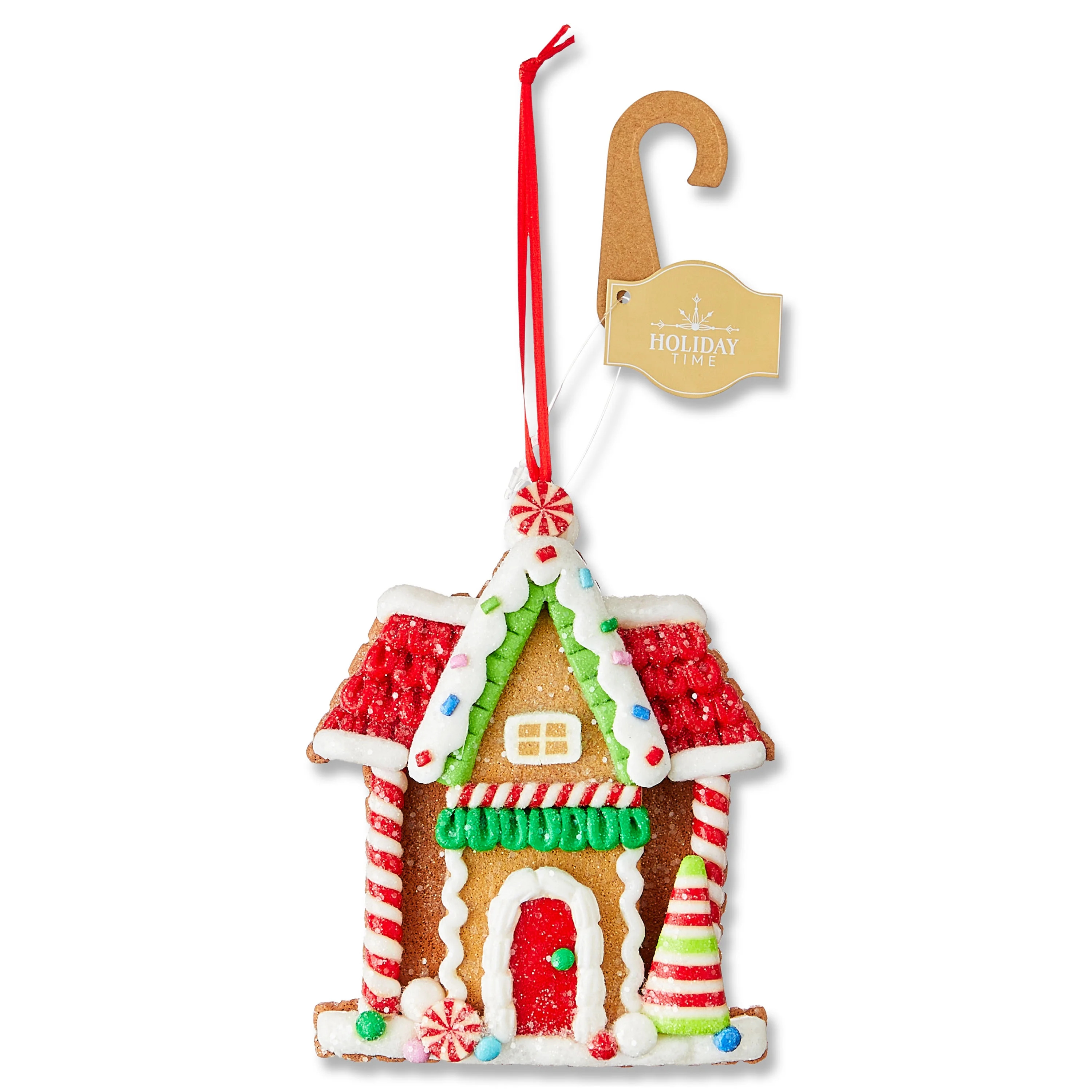 Multicolor Clay Dough Gingerbread House Christmas Ornament, 4", by Holiday Time | Walmart (US)